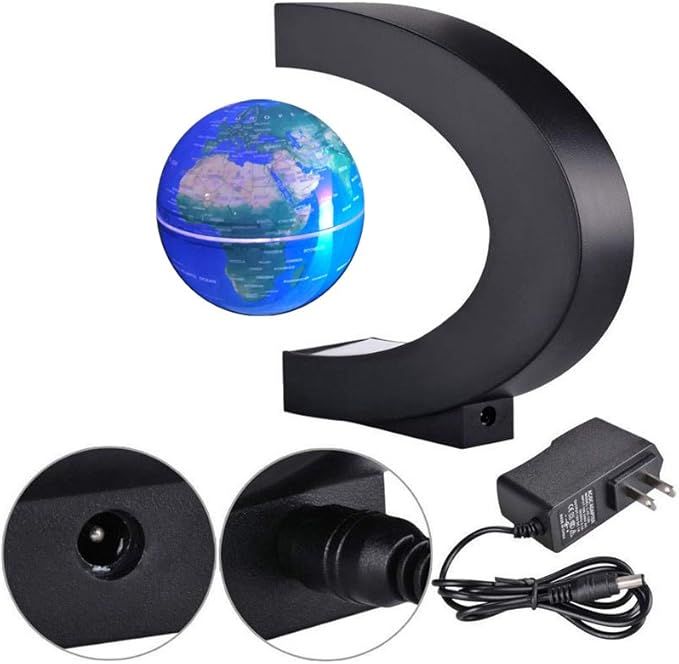 Office Desk Lamp Multi-Color Changing Floating Levitating Light Decoration Magnetic Levitation Floating World Map Electric Night light for Home/Office Desk Magnet Desktop