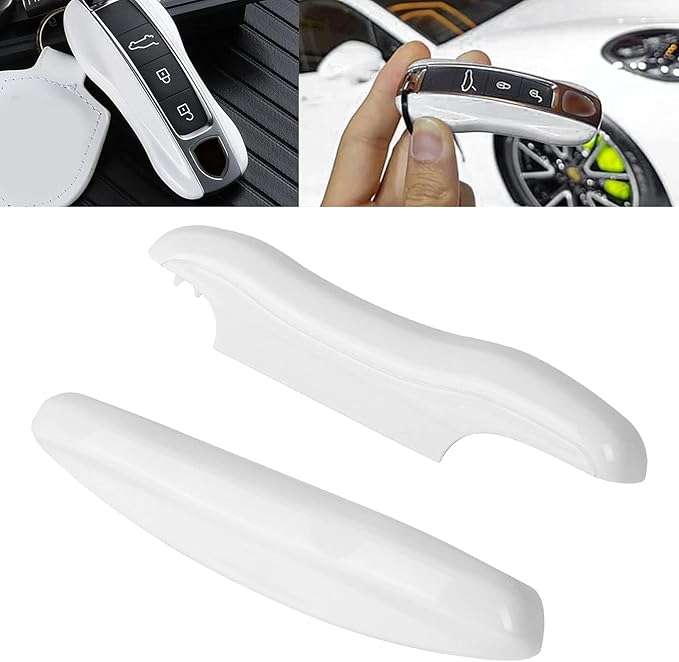 x xotic tech White Key Fob Cover Smart Remote Case Side Blades Shell, Compatible with 2017-up Porsche Panamera, 2019-up Porsche Cayenne G2, 2020-up 911 Carrera Taycan