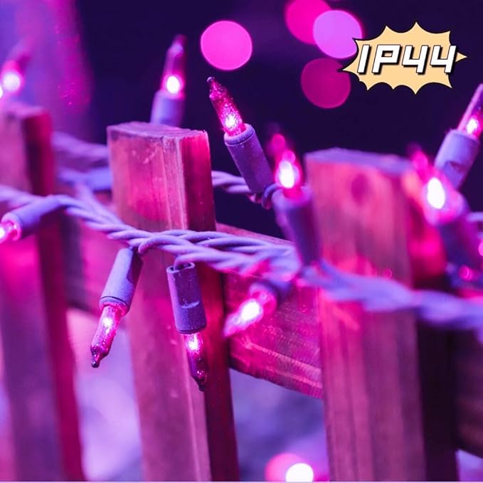 LAMPHOME Purple Christmas Lights Indoor Outdoor,19.6ft 100count Purple Lights for Christmas Tree, Deep-Violet String Lights Plug in for Christmas Bedroom Garden Party Xmas Decorations