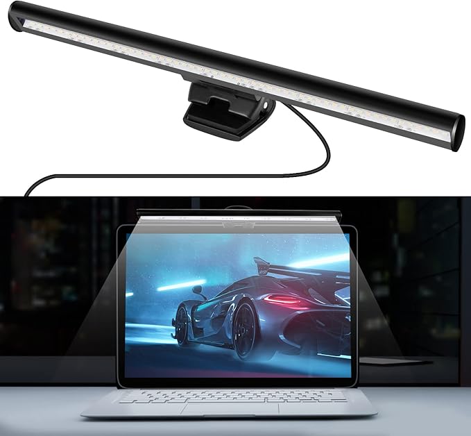 skybess Monitor Lamp Bar for Laptop, USB e-Reading LED Monitor Light Screenbar Task Light for Office/Home, Adjustable Brightness/Color Temperature, No Screen Glare for Eye Protection, Save Space