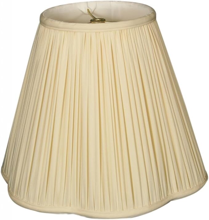 Royal Designs, Inc. BS-754U-13AGL Bottom Scallop Gather Pleat Basic Lamp Shade with UNO Threaded Fitter, 5 x 13 x 9.5, Antique Gold