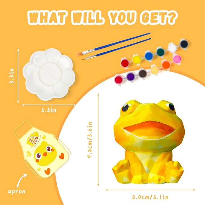 Paint Your Own Frog Lamp Kit, Arts and Crafts for Kids Ages 8-12, Crafts for Kids Ages 4-8, DIY Frog Gifts for 10 Year Old Girl, Art Supplies Painting Kit for Kids Birthday Ages 3 4 5 6 7 8 9 10 11+