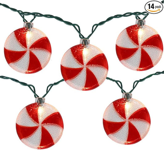 Christmas Candy String Lights, 8.5Ft Christmas Decorations Fairy Lights with 10 Lollipop Light, Connectable Candy Decor Lights UL Listed for Camping Patio Christmas Tree Wedding Party Thanksgiving