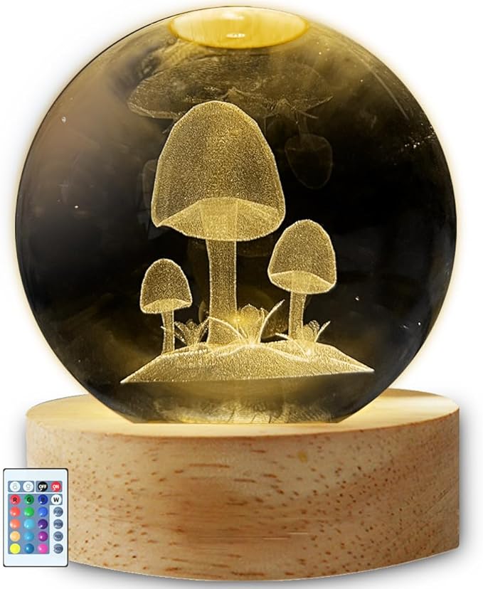 Mushroom Décor Night Lamp Gifts, Small Mushrooms Desk Light Decor for Women Teens Kids Girls Bedroom (16 Color, Remote Control)