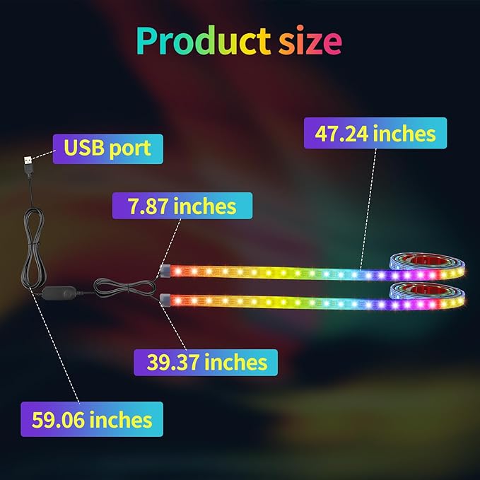 USB Powered Golf Cart LED Strip Lights, 47.25'' Dreamcolor RGB Roof Canopy Light with APP & Remote, IP68 Waterproof, Music Sync, Plug & Play, 72 LEDs for EZGO Yamaha Club Car Golf Carts