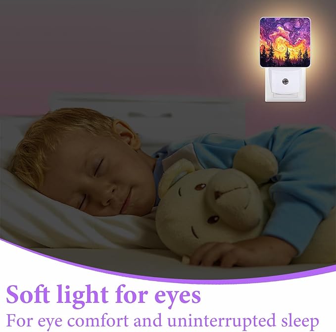 Misty Forest Night Light,Night Lights Plug into Wall,Led Lamp for Stairway/Hallway/Bedroom 0.5W Nightlight Sleep Friendly