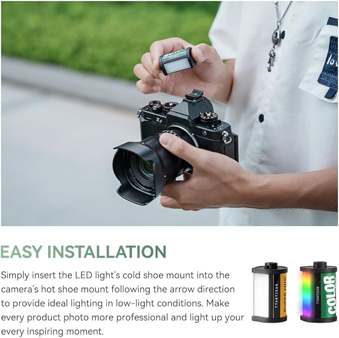 TTARTISAN RGB Mini LED Video Light, Full Color Magnetic Mini LED Camera Light for Photography, Vlog, Live Streaming