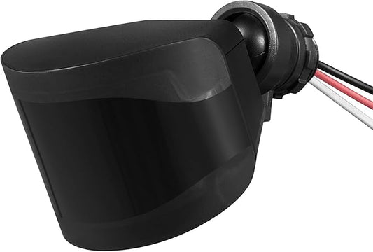 Globe Electric 240° Motion Sensor Replacement, MotionBright 2-Level Lighting, Adjustable SENS Dial, Manual Mode, Black Finish, Outdoor Security Light, 17000184