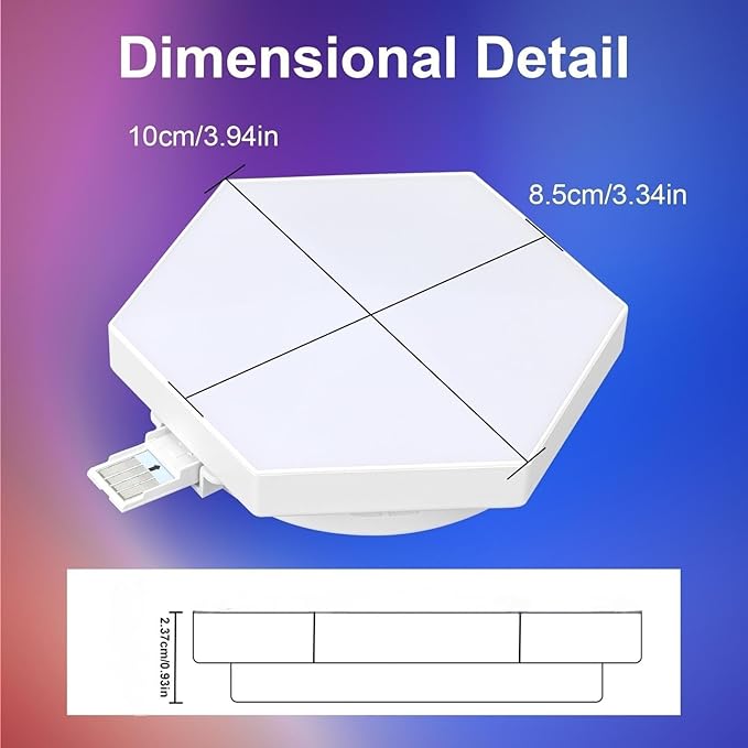 Smart Hexagon Light 8 Pack - APP+Remote Control, Music Sync RGB Wall Panels for Gaming Room, Bedroom Beige