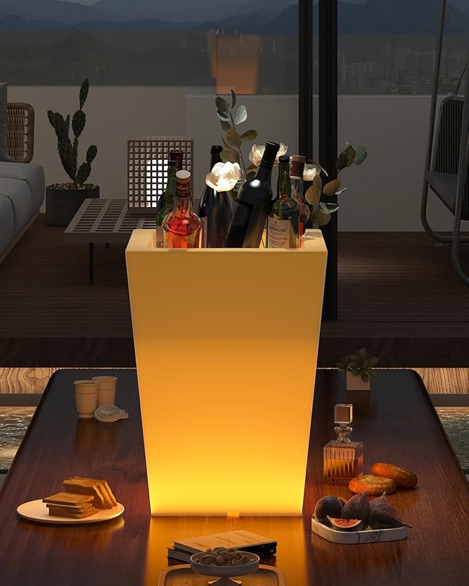 LED Vase Night Light,22-in Rechargeable LED Planter Light w/Remote,16 Colors & 4 Modes Cordless Flower Pot,Waterproof & Sturdy Floor Mood Lamp for Living Room Bedroom Yard Wedding Party Decor