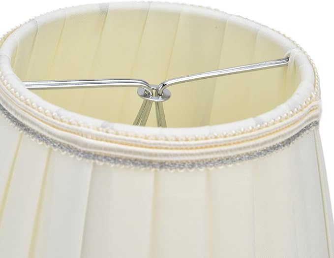 2Pcs Small Lamp Shade, Pleated Fabric Lampshade Clip On Modern Lampshades for Table Floor Lamp, Pendant Light Chandelier, 3.6 inch Top x 5.6 inch Bottom x 5.1 inch Height(Light Beige)