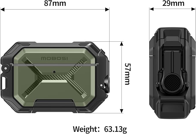 MOBOSI for AirPods Pro 3 Case [IP68 Waterproof Case for iPods Pro 3&Compatible with MagSafe] Military Grade Protective Earpods Pro3 Cover with Secure Lock, Keychain & Phone Stand (2025),Green