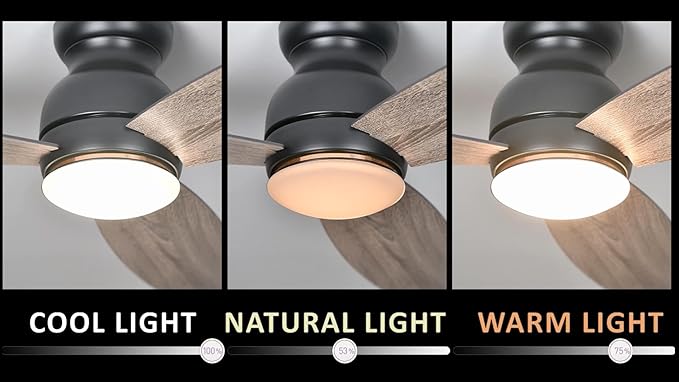 Carro Ceiling Fan with Lights, Indoor & Outdoor Ceiling Fan, 60" Low Profile DC Smart, Compatible with Alexa, Siri, Google Home & Smart APP, 2 Colors of Reversible Blades, Dark Walnut & Wood