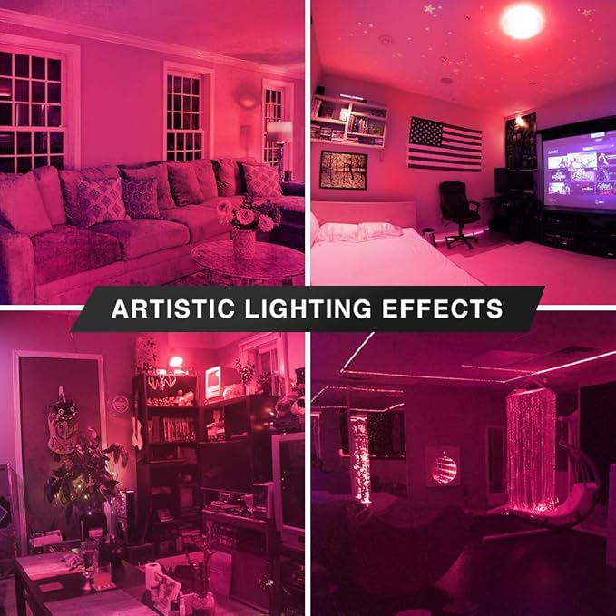 Bluex Bulbs 2 Pack LED A19 Pink Light Bulb - 9W (60Watt Equivalent) - E26 Base Pink LED Pink Bulb, Party Decoration, Porch, Home Lighting, Holiday Lighting, Decorative Illumination