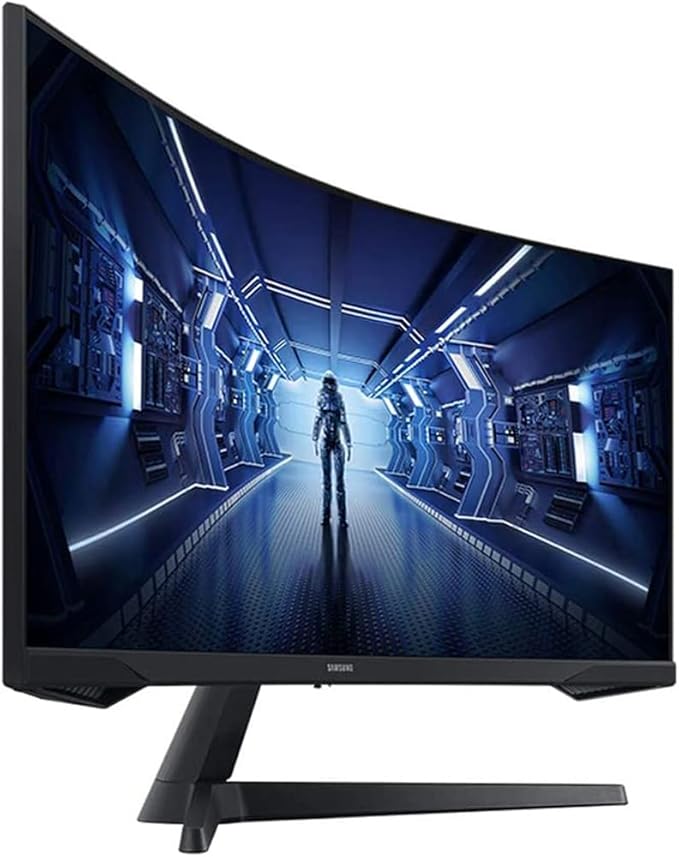 Samsung 34" Odyssey G55T WQHD 165Hz 1ms(MPRT) HDR Curved Gaming Monitor Bundle with Tech Smart USA Elite Suite 18, 2X HDMI Cable & Deco Gear CPS Exclusive 26 Month Protection Pack (BEACH-CPS-26M1000)