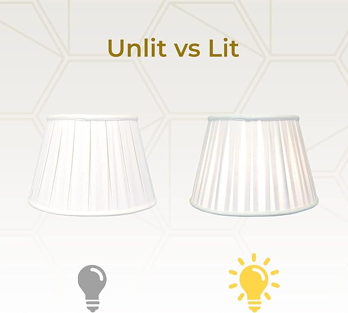 Royal Designs, Inc. Empire English Pleat Lamp Shade, BSO-724-16LNWH-2, 10.5 x 16 x 11, Linen White, Set of 2
