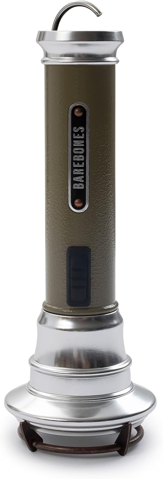 Barebones Vintage Flashlight - Olive Drab, USB Rechargeable LED Flashlight, 15-Hour Run Time, 170 Lumens, Compact and Durable, Water-Resistant Camping Gear and Hiking Accessory