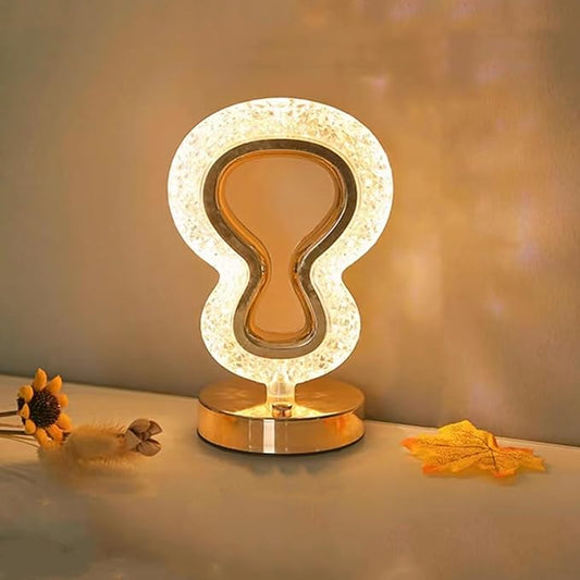 Cordless Crystal Table Lamp, Touch Control Nightstand Light with 3Color Temperature, USB Rechargeable Bedside Light for Bedroom Living Room Bar Cafe Office Indoor Decoration(Gourd)