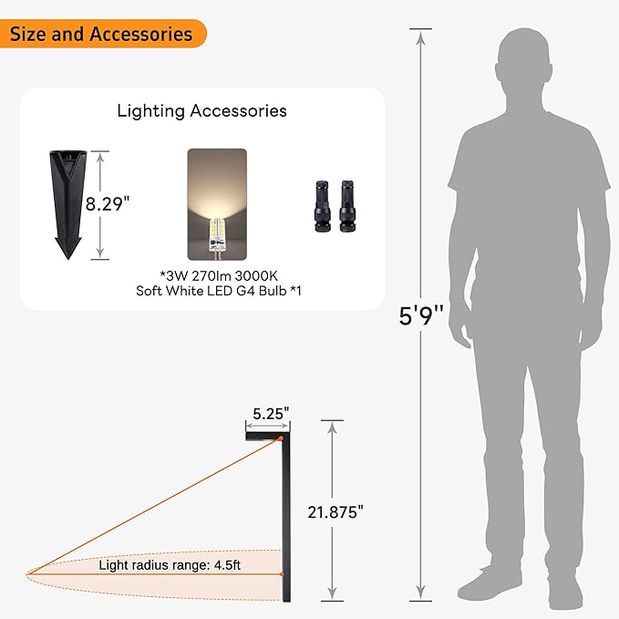 Gardenreet Brass Low Voltage Path Lights, 12V Landscaping Pathway Light IP65 Waterproof, Wired Walkway Lighting Outdoor, LED Black for Lawn Backyard with 3W 270LM 3000K Soft White G4 Bulb (4 Pack)