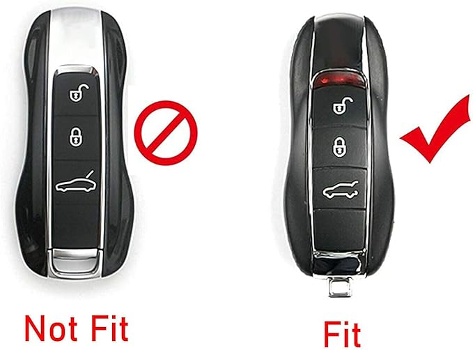 x xotic tech Black Smart Remote Key Fob Protector Cover Shell Case Holder Compatible with Porsche Boxster Cayenne Panamera Cayman Macan Carrera 911 991 918 Spyder(Fits 3 Button)