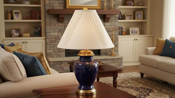 Aspen Creative 32100 French V-drape Pleated Spider Construction Lamp Shade, Ivory Cotton Fabric, 6"Top x 17"Bottom x 12"Slant