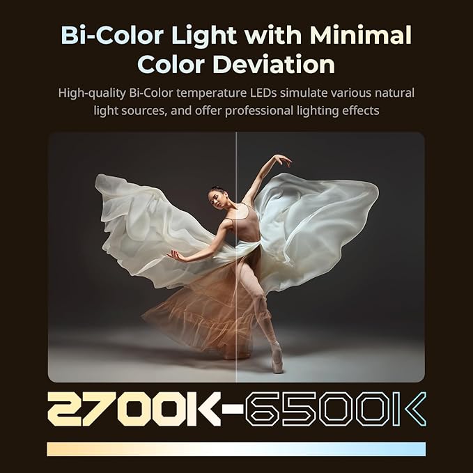 SMALLRIG RC 220B Pro 220W COB Video Light, Bi-Colour Video Light 2700K-6500K, CRI 95+ Bowens Mount Light, Support 3 Power Supply Methods, App Control for Photography and Photo Studio