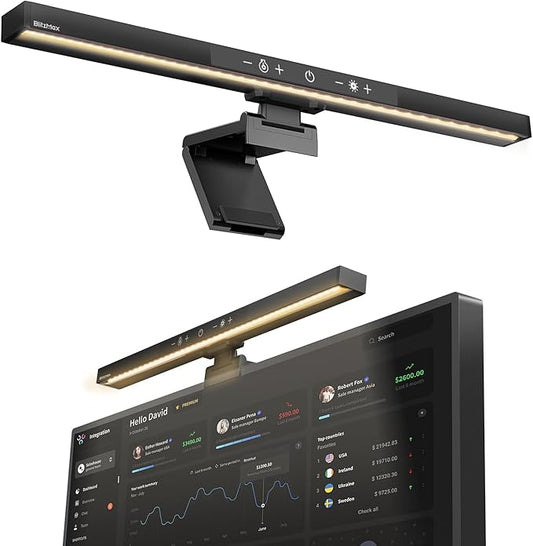 Monitor Light Bar, Computer Monitor Lamp, Memory Stepless Dimming Touch Control Screen Light Bar, 5 Color Temperatures, USB Powered LED Reading Desk Lamps for Home/Office/Game
