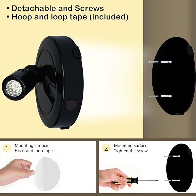 LED Spotlight Indoor,Rechargeable Battery Uplighting Indoor with Timer,3CCT Dimmable Accent Spot Lights for Plants Tree Wall Art Display Painting Artwork Portrait Dartboard Gallery-Black