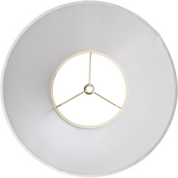 6" Top x 12" Bottom x 9" Slant Lamp Shade Replacement Medium Ivory Empire Round Traditional Pleated Spider Harp Finial - Springcrest