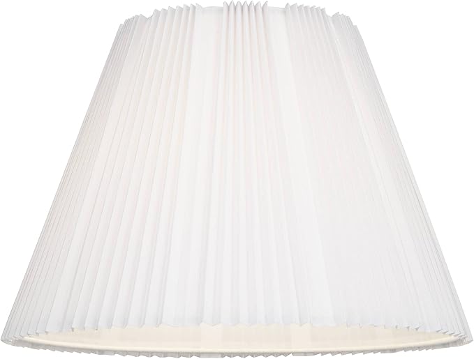 Hardback Knife Pleated Empire Lamp Shade Brussels White Large 9" Top x 17" Bottom x 12.25" Slant x 11.75" High Spider with Replacement Harp and Finial Fitting - Springcrest