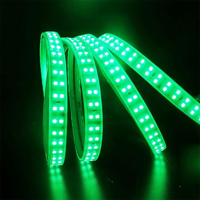 SUYOOULIN LED Strip Lights, High Voltage AC110V-130V 23ft/7m Super Bright 28000LM Waterpoof IP68 2835 180 LEDs/m LED Light Strips for Home Garden Outdoor Decoration(Green)