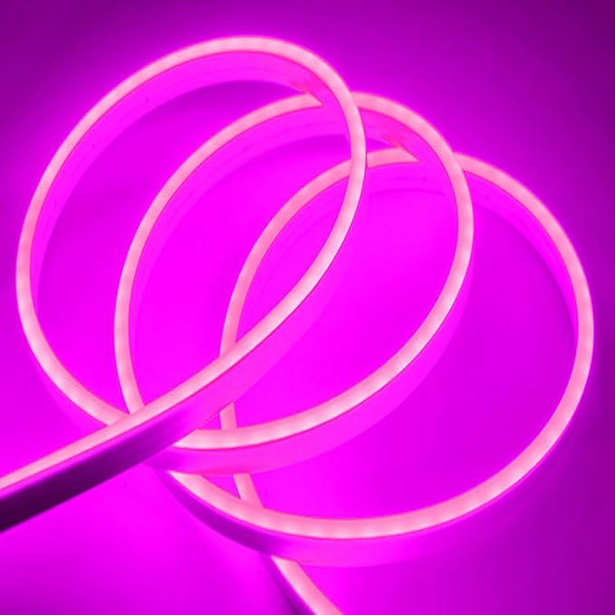 LED Neon Strip Lights, 33ft AC 110V-130V Super Bright Rope Light Sign String 20000LM Waterproof IP68 for Outdoor Indoor Commercial Lighting Decor(Pink)