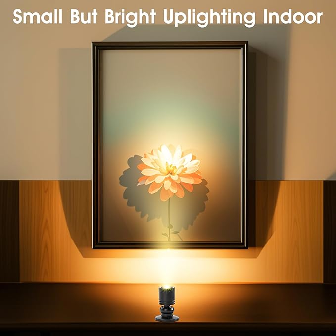 DEDC 4pcs LED Mini Spot Light, 3000K Under Cabinet Lights, Jewelry Model Showcase Display Spotlights for Wine Cabinet/Cupboard/Living Room (Warm White-Remote Control-U.S. Plugs-Base Unslotted)