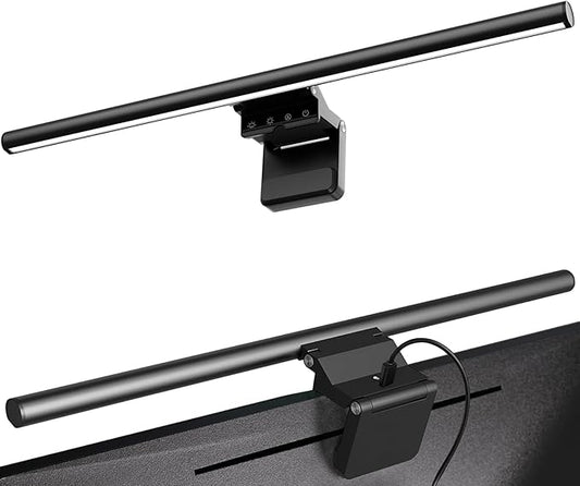 Monitor Light Bar 19.7”, No-Glare Asymmetric Screen Lamp, Auto-Dimming, CRI Ra97, 2700K–6500K & Stepless Dimming, Touch Control, Includes 5V/2A Adapter, Fits 0.2–1.1” Monitors (Not for Laptops)