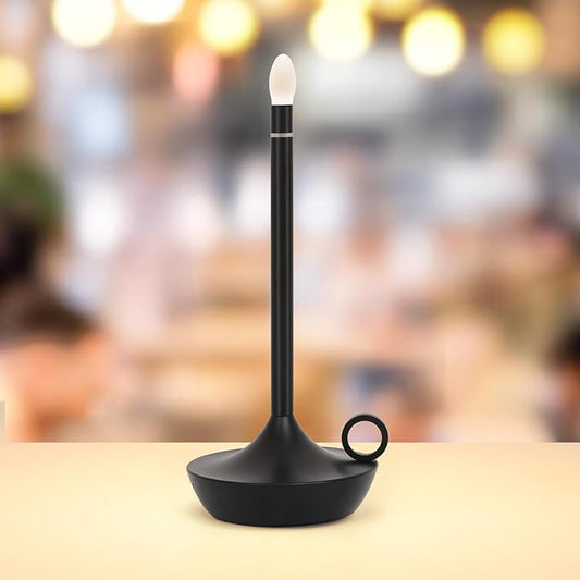 ModernPortable Table Lamp CordlessLED Desk Lamps, 3 Colors Stepless Dimming Rechargeable Battery Operated Lighting for Bedroom Dining Room Restaurant Coffee Shop Camping Night Light (Black)