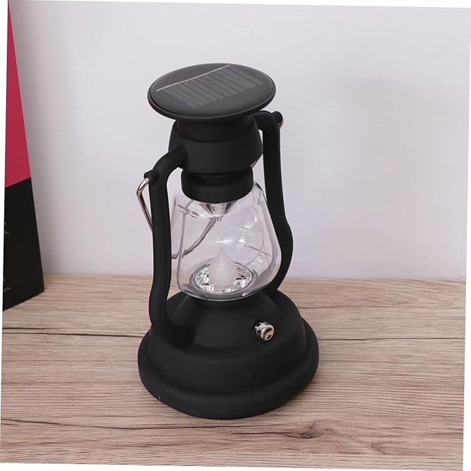 balacoo USB Rechargeable Solar Retro Horse Lantern Hand Crank Portable Camping Light Multi-Function Tent Lantern for Outdoor Use Black