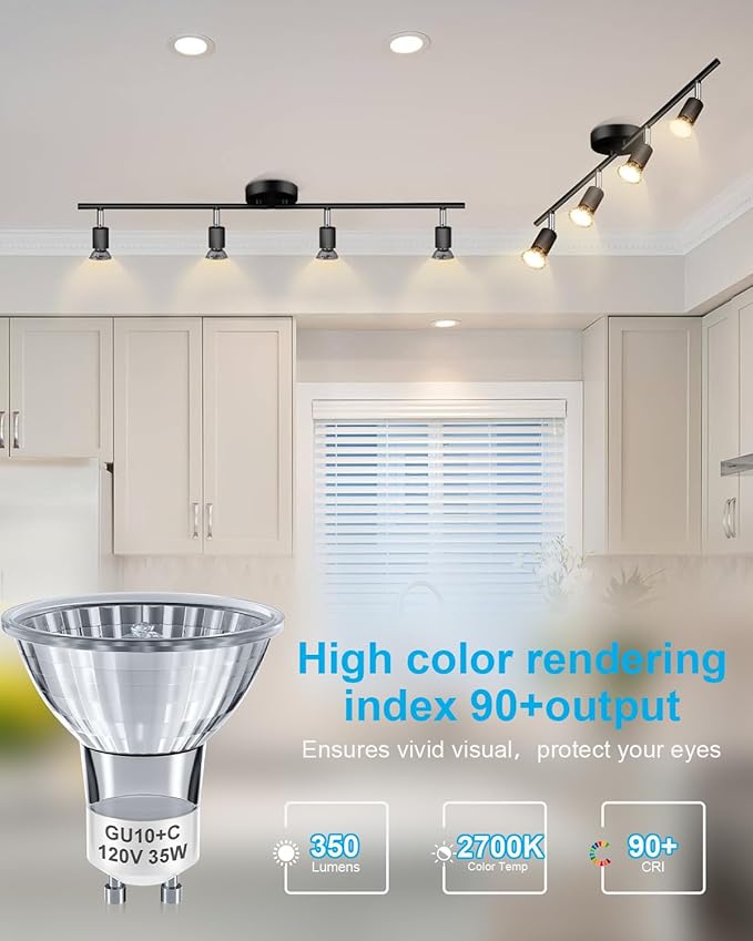 GU10 Halogen Light Bulbs for Candle Warmer Lamp, Dimmable MR16 120V 25W Bulbsfor Track and Range Hood, Warm White