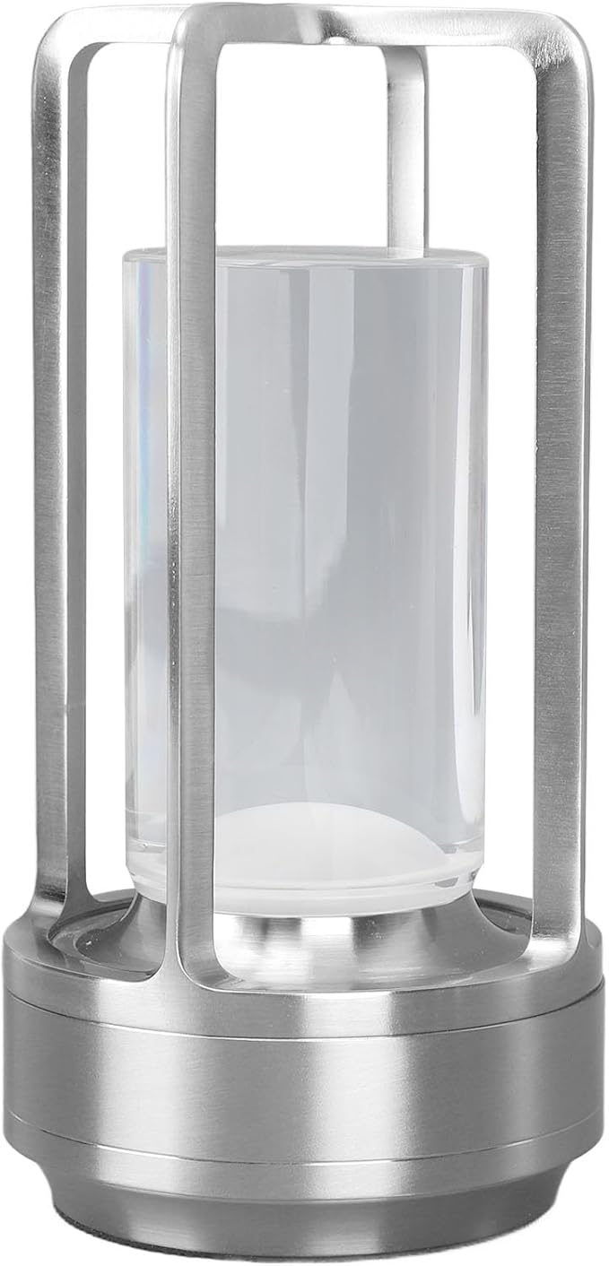 Generic Cordless , 16 Colours Rechargeable Crystal Lantern Lamp, Crystal Lantern, LED Lamp with Touch Control and Remote for Tables, Living Rooms, Offices (Silver), Genericzdbp7wqx0r-12
