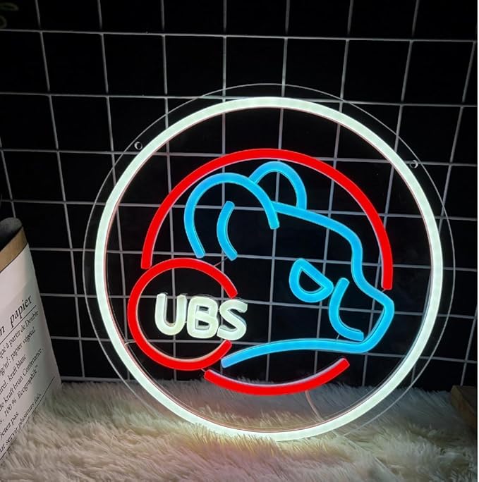Baseball Neon Sign for Wall Decor Baseball LED Light Up Sign With Light Dimmable Switch, Decor for Man Cave Boys Room Neon Signs for Bar Club Basebal Gifts for Fans Men Teens