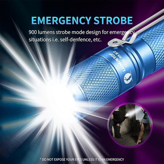 LUMINTOP Pocket-Sized Super Bright Flashlight Set Tool AA 3.0 EDC Flashlight, 900 Lumens AA EDC Flashlight with Magnetic Tail and 920mah Rechargeable Battery, 5 Modes with Mode Memory, Waterproof Torc
