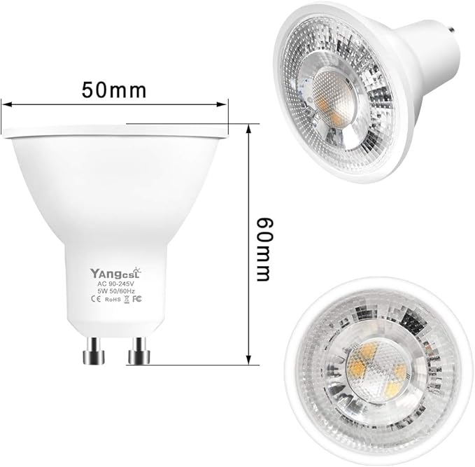 GU10 LED Bulbs 40W Equivalent 400LM, Color Changing Spot Light Bulb with Remote, RGB + Warm White, 45° Beam Angle and Memory, Mood Ambiance Lighting (6 Pack)