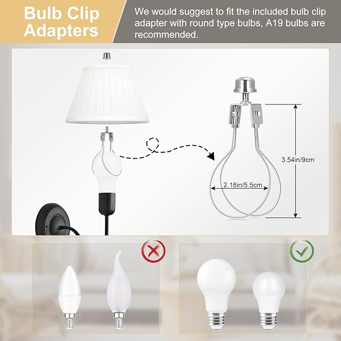 Small Pleated Lamp Shades Set of 2, White Empire Lamp Shades, 5.5" Top x 10" Bottom x 6.6" High, Small Lamp Shades for Table Lamps, Bedside Lamps, Wall Sconces, Spider, Bulb Clip Adapters Included