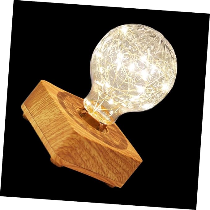USB Rechargeable Wooden LED Night Lamp for Bedroom Bedside Desk Warm Light Table Lamp for Dorm Decor and Home Ambiance Portable and Easy to Use Bedside Decor