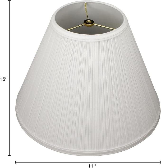 FenchelShades.com Lampshade 6.5" Top Diameter x 15" Bottom Diameter x 11" Slant Height with Washer (Spider) Attachment for Lamps with a Harp (Pleated Mushroom Cream)