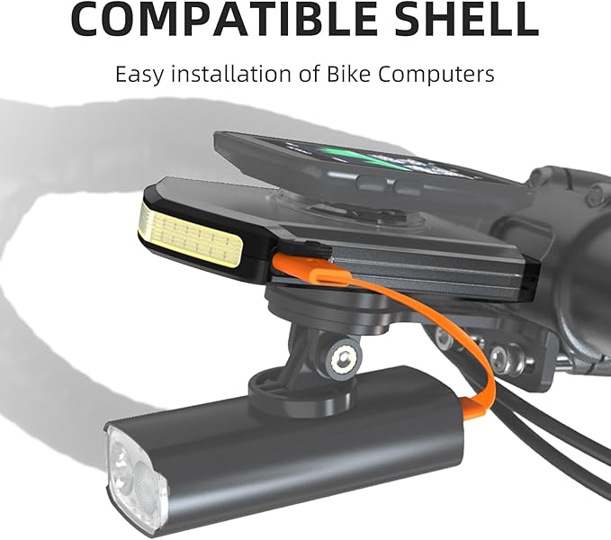 Bike Light Compatible with Garmin Bike Computer, 220° Wide-Angle for Being Seen, 5000mAh Daylight Compact Flashing-Light with 4 Modes, IPX6 Waterproof, Type-C Front Bicycle Light