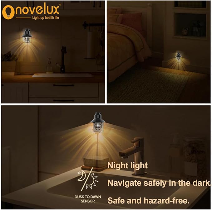 ETL Plug in 6 Pack,ETL Night Lights Plug Into Wall with Dusk to Dawn, Vintage Rustick Farmhouse Night Light 2700K,for Kitchen, Hallway, Bedroom, Bathroom Decor