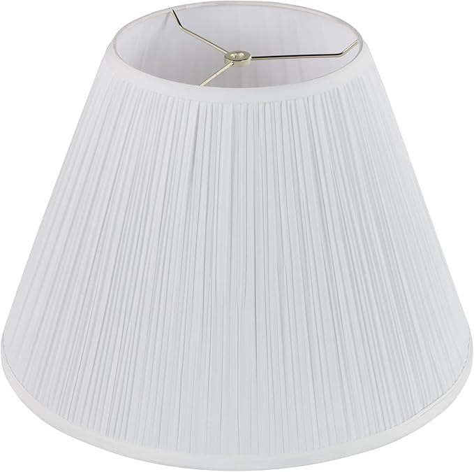 Aspen Creative 33137, Mushroom Pleated Traditional Spider Lamp Shade, Pleated White, 9" Top x 18" Bottom x 13" Slant