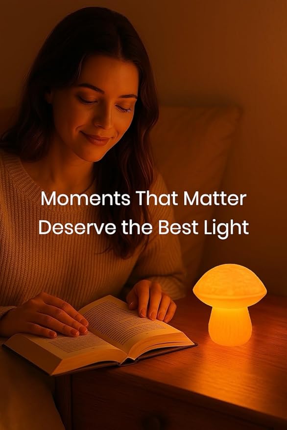 Mushroom Lamp - Small Bedside Night Light with Remote - 13 Color Options, Dimmable & USB Powered - Cozy Ambient Lighting for Bedroom, Kids Room, Dorm - Aesthetic Small Table Lamp Gift