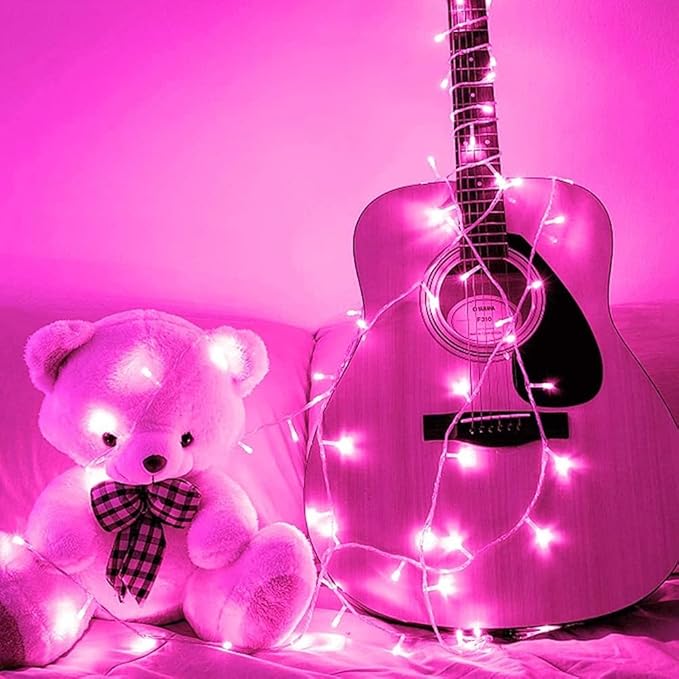FULLBELL 66 Ft 200 LED Pink Christmas Lights - Waterproof Fairy Lights with Memory Function, 8 Modes, for Indoor Outdoor Holiday Party & Tree Decor.