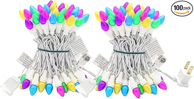 Easter Lights String，Easter Decorations, 2PACK 50Count 13Feet Multi Color Pastel Christmas Lights with White Wire Plug in End to End Connectable for Indoor Outdoor Party Yard Garden Patio Home